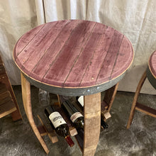 Load image into Gallery viewer, Wine tasting table wine stained purple top
